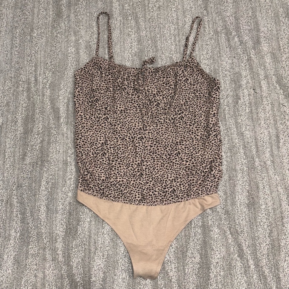 Abercrombie & Fitch Leopard Print Bodysuit Sleeveless Keyhole Boho Women’s Sz S